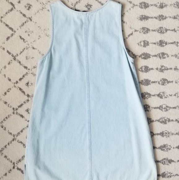 Vintage Agapo Shaverlake Denim American Flag Button Mini Dress Sz L - Picture 7 of 12